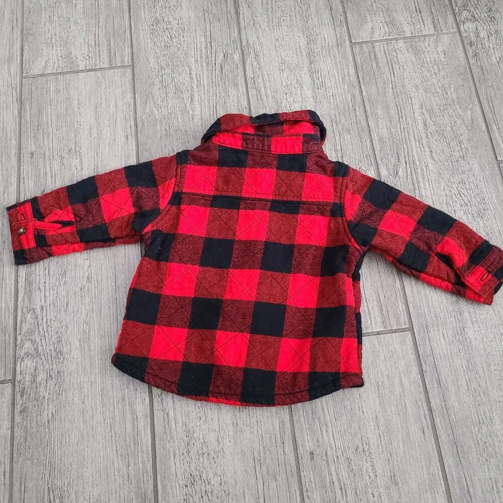 Carter’s Baby Boy Fleece-Lined Buffalo Plaid Shirt Size 9M